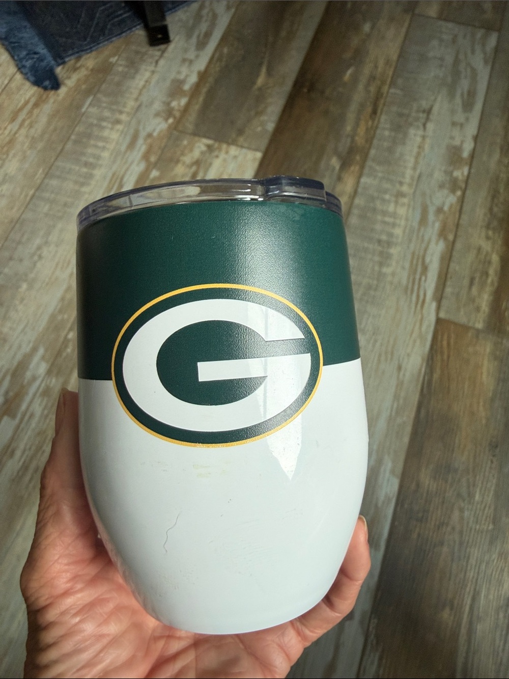 Green & White Team Logo Insulated Tumbler